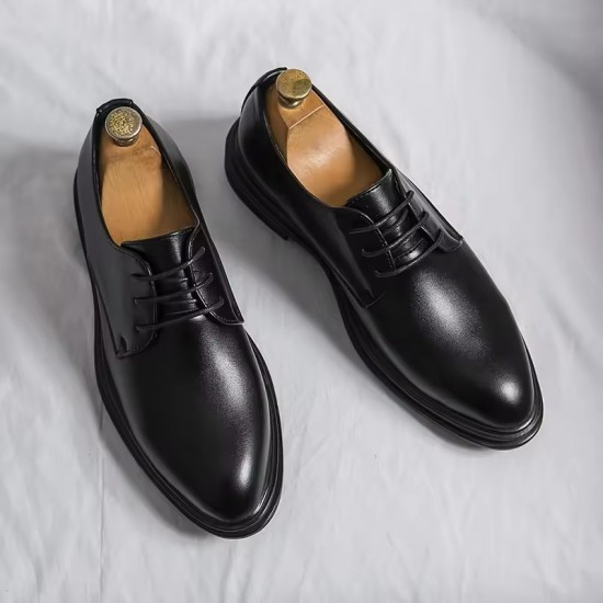 Classic Derby Shoes Brogues Leather Man Business Dress Office Leather Shoe For Men Fashion Patent Leather Party Wedding Shoes