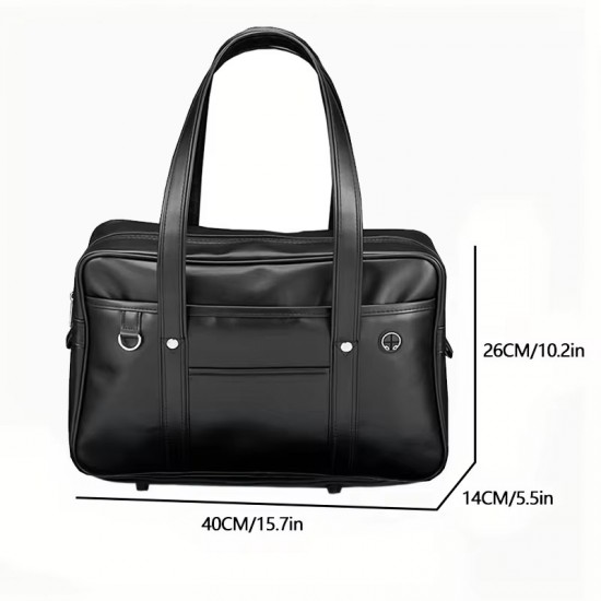 Student JK Handbag Waterproof PU Leather Single Shoulder Uniform Bag for Men And Women Official Document Commuter Backpack Student JK Handbag Waterproof PU Leather Single Shoulder Uniform Bag for Men And Women Official Document Commuter Backpack