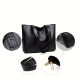 Vintage Large Capacity Tote Bag, Retro Vegan Shoulder Bag, Women's Casual Handbag For Commute Vintage Large Capacity Tote Bag, Retro Vegan Shoulder Bag, Women's Casual Handbag For Commute