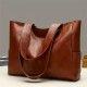 Vintage Large Capacity Tote Bag, Retro Vegan Shoulder Bag, Women's Casual Handbag For Commute Vintage Large Capacity Tote Bag, Retro Vegan Shoulder Bag, Women's Casual Handbag For Commute